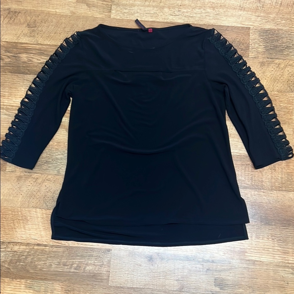 Scarlett Black 3/4 Sleeve Cut Out Blouse